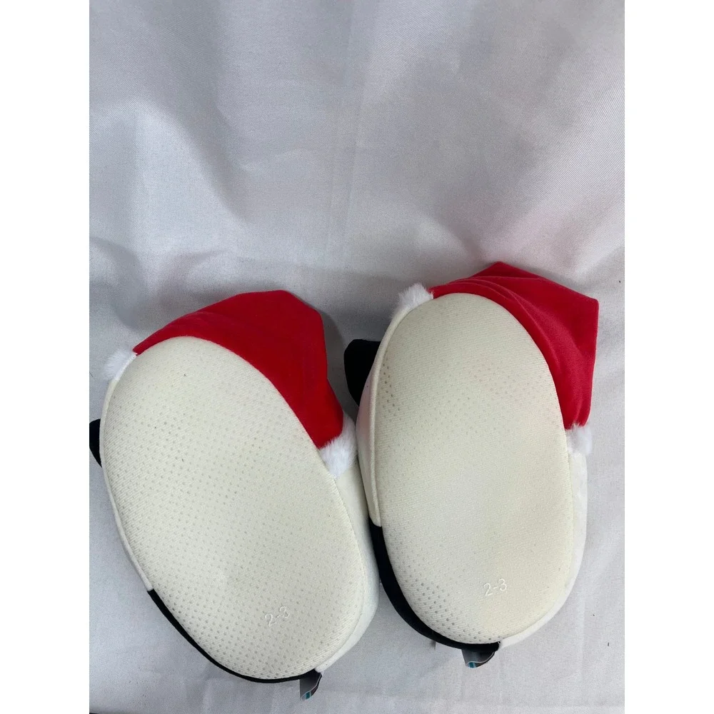 Squishmallows Santa Hat Cat Slippers Off-White Christmas Holiday Size‎ 2/3 NEW